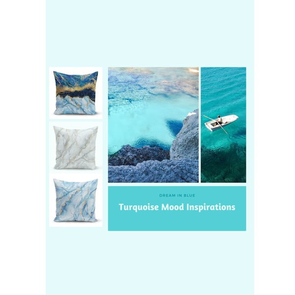 Set s 3 jastučnice Minimalist Cushion Covers Azuro Cassie, 45 x 45 cm-image-1