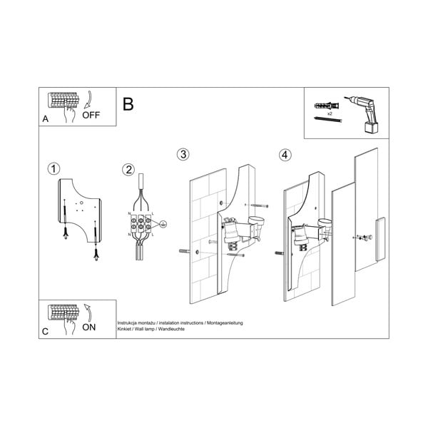 Bijela zidna lampa Veronica – Sollux-image-3