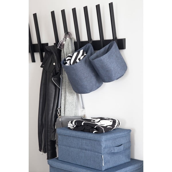 Plava tekstilna kutija za pohranu s poklopcem 35x26x19 cm Soft Storage – Bigso-image-1