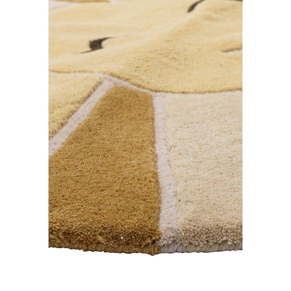 Bež/jantarni vunen dječji tepih ø110 cm Sun – Bloomingville Mini-image-3