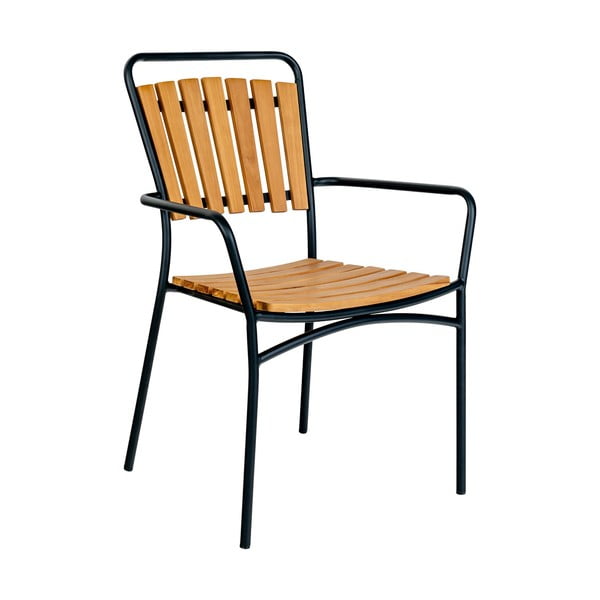 Vrtne stolice u setu 2 kom od masivnog drveta/metalne u prirodnoj boji Cleveland – House Nordic