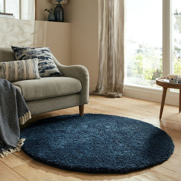 Tamno plavi okrugao tepih ø 133 cm – Flair Rugs-image-1