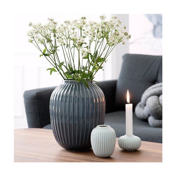 Mentol plava kamena vaza Kähler Design Hammershoi, visina 10 cm-image-2