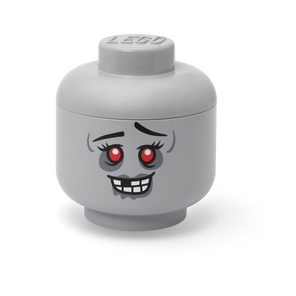 Siva plastična dječja kutija za pohranu ø 24x27 cm Head Zombie L – LEGO®