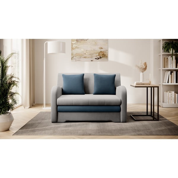 Plava/svijetlo siva baršunasti sklopiva sofa 130 cm Ario – ELTAP-image-1