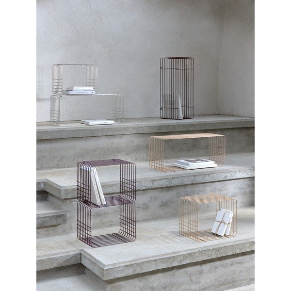 Metalna polica s više razina u sjajno srebrnoj boji 38 cm Wire – Mette Ditmer Denmark-image-4