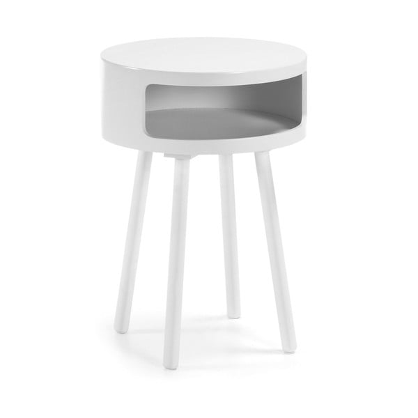 Bijeli stolić s prostorom za pohranu Kave Home Bruk