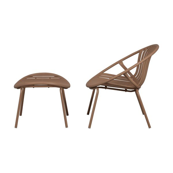 Ružičasta plastična vrtna stolica s osloncem za noge Bruce – WOOOD-image-2