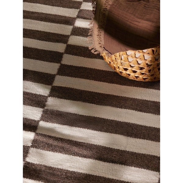 Bijeli/smeđi obostrani/ručno rađen vunen tepih 200x300 cm Vika – Hanse Home-image-3