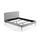 Sivi bračni krevet Kave Home Lydia, 160 x 200 cm