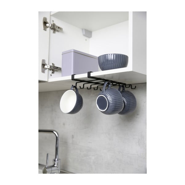 Crna dvostruka vješalica za policu za 8 šalica Wenko-image-1