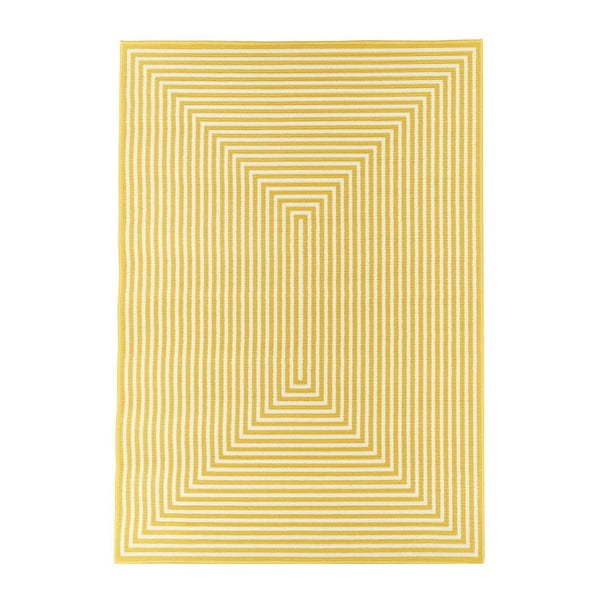 Žuti vanjski tepih Floorita Braid, 133 x 190 cm