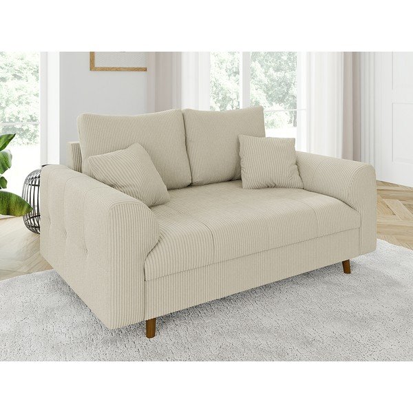Bež sofa od samta 150 cm Ariella – Ropez-image-3
