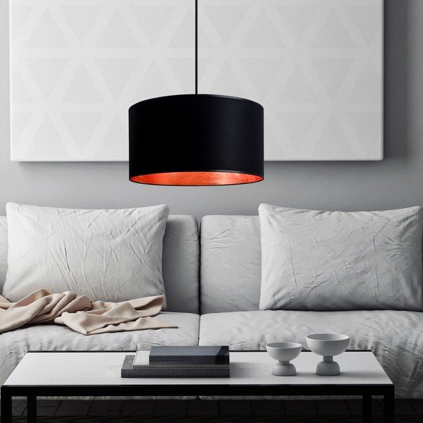 Crna viseća svjetiljka s unutarnjom stranom boje bakra Sotto Luce Mika, ⌀ 36 cm-image-2