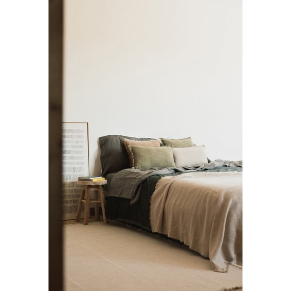 Krem pamučna deka 130x180 cm Handloom – Lorena Canals-image-2