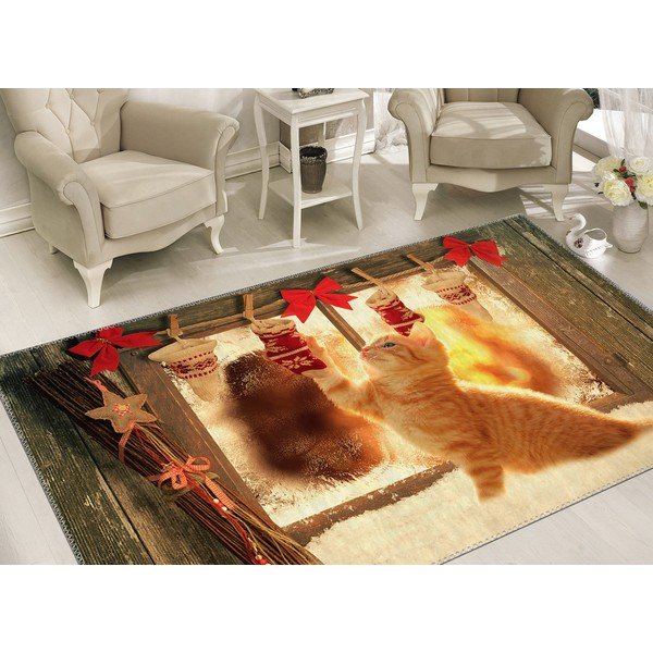 Tepih Vitaus Christmas Period Playful Cat, 50 x 80 cm-image-1