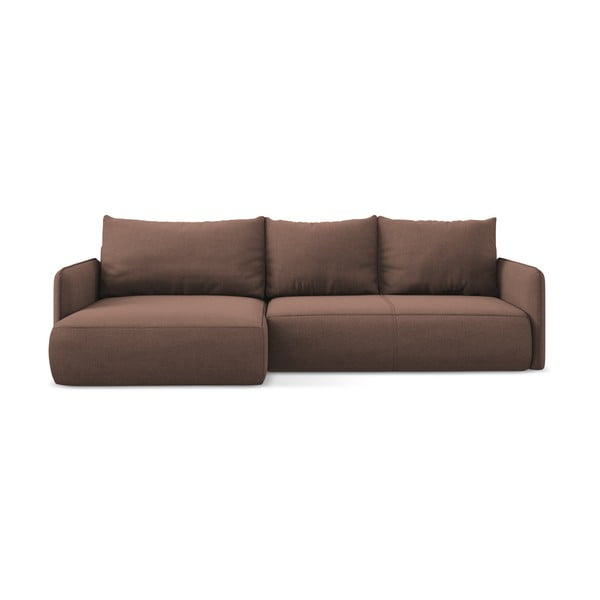 Ružičasta sklopiva/s prostorom za odlaganje kutna garnitura (s lijevim kutom) Nanea – Makamii