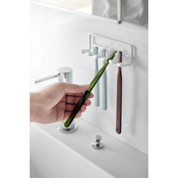 Bijeli metalni samoljepljiv držač za četkice za zube Film Hook – YAMAZAKI-image-2
