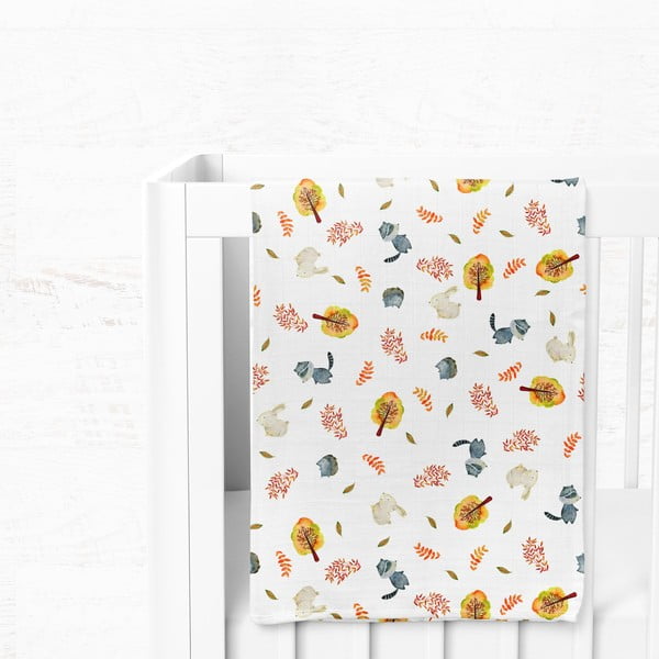 Bijela deka za bebe od muslina 75x100 cm Forest – Mijolnir-image-3