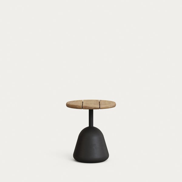 Crni/u prirodnoj boji okrugli stolić za kavu s pločom stola od bagrema ø 43 cm Saura – Kave Home
