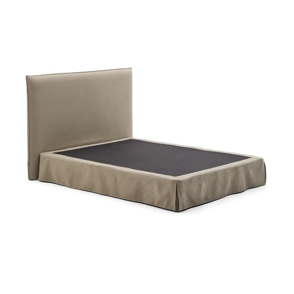 Smeđe-sivi tapecirani bračni krevet 160x200 cm Jaira – Kave Home