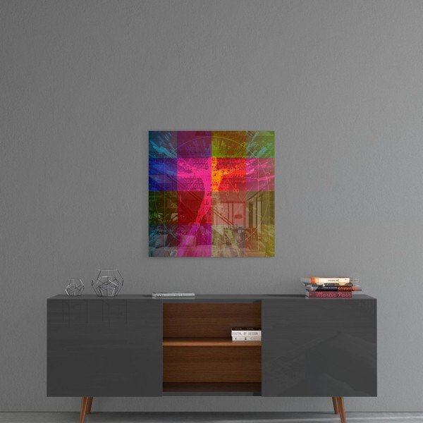 Staklena slika Insigne Da Vinci's Lines, 100 x 100 cm-image-1
