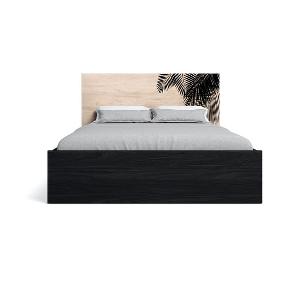 Crni/natur bračni krevet 160x200 cm Bali – Marckeric