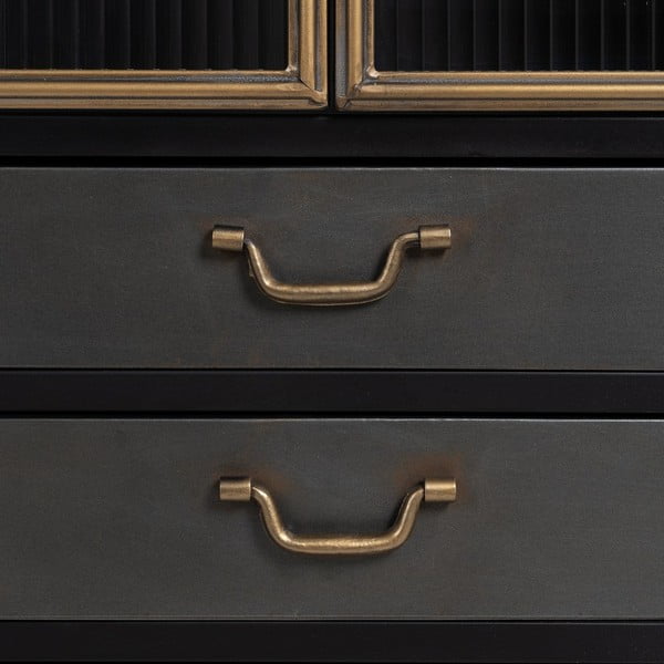 Crna metalna vitrina 58x150 cm Brick – Ixia-image-4