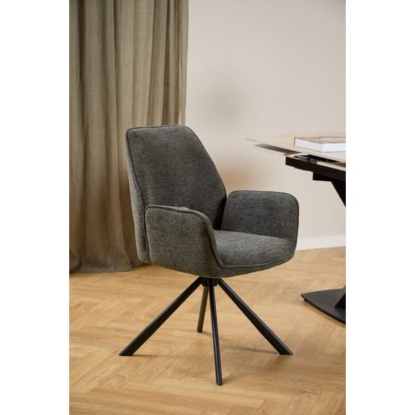 Tamno siva blagovaonska stolica s naslonima za ruke Graham – Actona-image-1