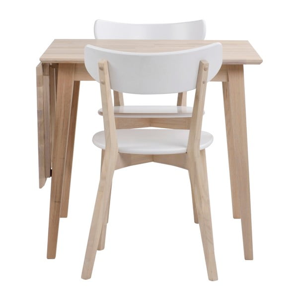 Mat lakirani rasklopivi blagovaonski stol od hrastovine Rowico Mimi, 80 x 80 cm-image-2