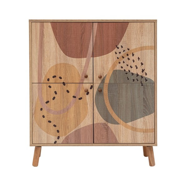 Ormarić u dekoru hrasta u prirodnoj boji 95x111 cm Multilux – Kalune Design