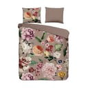 Siva/smeđa posteljina za bračni krevet/za produženi krevet od pamučnog satena 240x220 cm Fiori – Descanso