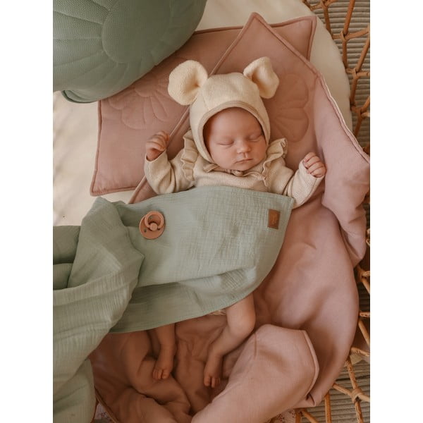 Zelena deka za bebe od muslina 100x100 cm Mint - Moi Mili-image-2