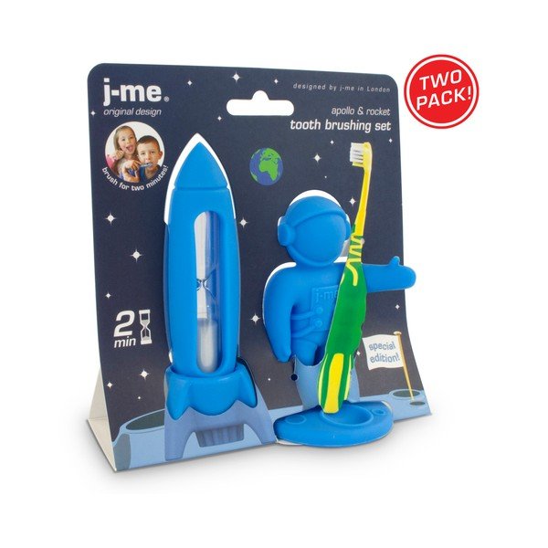 Plavi dječji set za pranje zubi J-Me Rocket &amp; Apollo-image-2