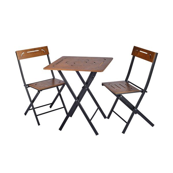 Tamno smeđi vrtni blagovaonski set za 2 osobe Bistro – Floriane Garden-image-2