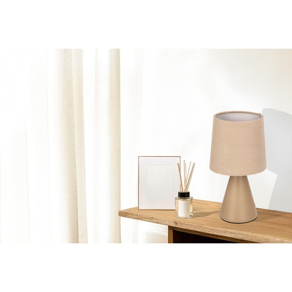 Bež stolna lampa s tekstilnim sjenilom (visina 24,5 cm) Satti – Candellux Lighting-image-1