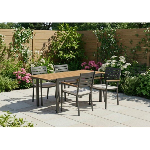 Antracitno siva metalna vrtna stolica Henna – Bizzotto-image-1