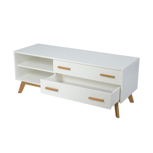 Bijela TV komoda 130x50 cm Kensal – Woodman-image-2