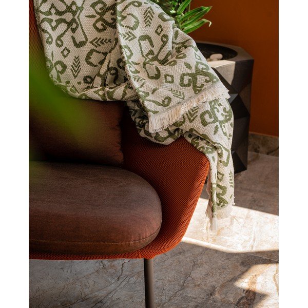 Tamnozeleni pokrivač s udjelom pamuka Euromant Summer Linen, 140 x 180 cm-image-1