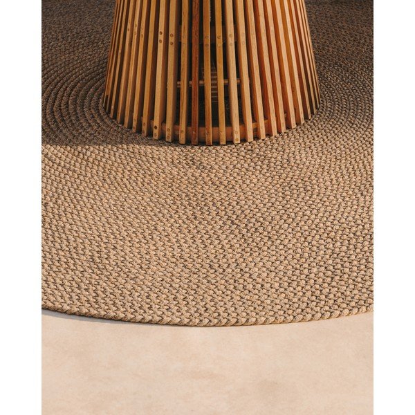 Bež okrugli vanjski tepih od recikliranih vlakna ø 200 cm Despas – Kave Home-image-2