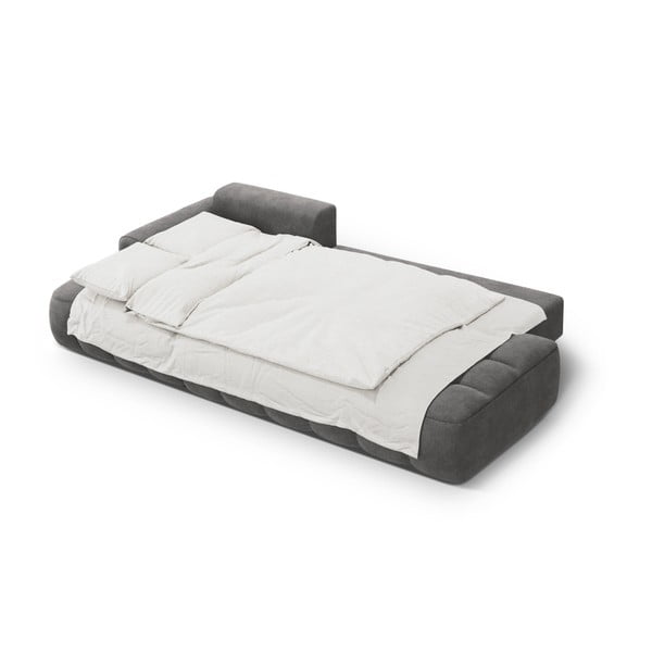 Siva baršunasti sklopiva/s prostorom za odlaganje kutna garnitura (s lijevim kutom/s ležaljkom) Linz – Cosmopolitan Design-image-4