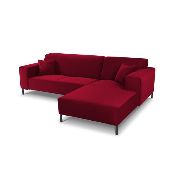 Crvena kutna garnitura od baršuna Cosmopolitan Design Siena, desni kut-image-4