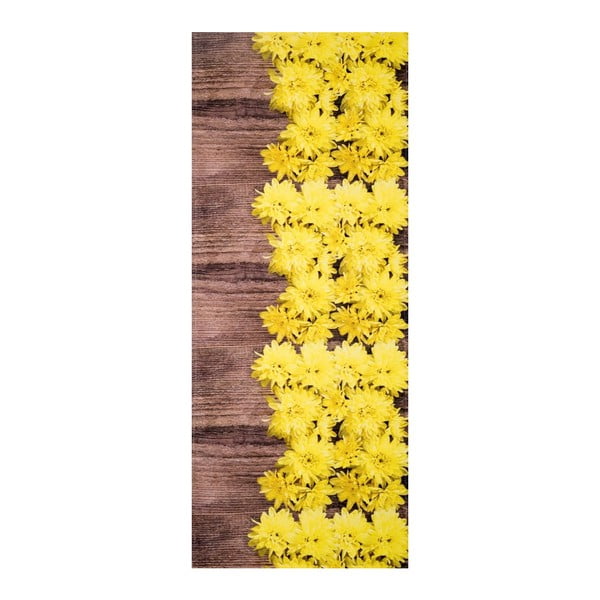 Žuto-smeđa vrlo izdržljiva gazna površina Webtappeti Dalie, 58 x 140 cm
