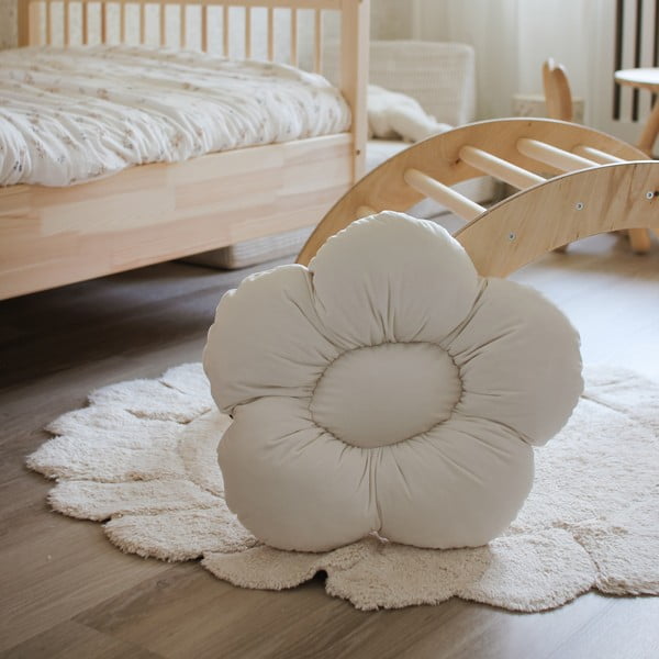 Krem periv/ručno rađen pamučan dječji tepih ø110 cm Gabrielle – Nattiot-image-4