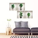 Set od 4 zidne 3D samoljepljive naljepnice Ambiance Exotic Palm Leaves