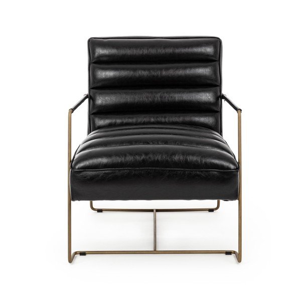 Crna fotelja od imitacije kože Brianna – Bizzotto-image-2