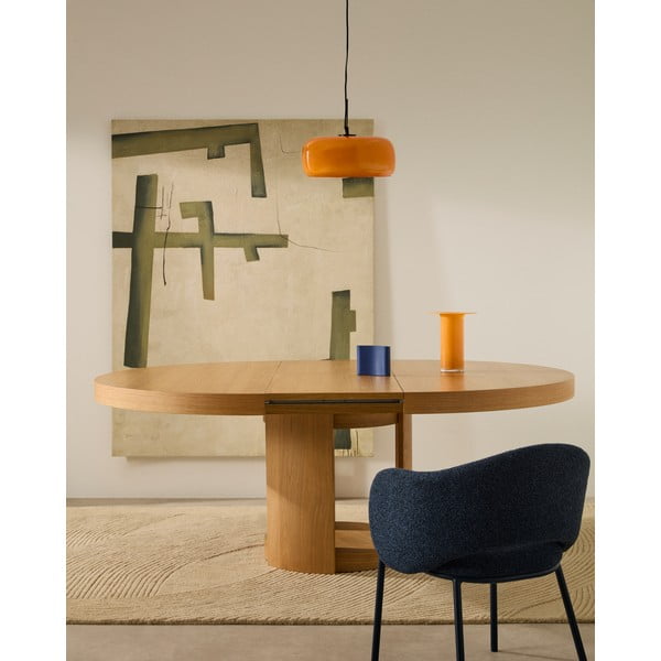 Okrugao proširiv blagovaonski stol s dodatnom pločom u dekoru hrasta ø 150 cm Artis – Kave Home-image-2