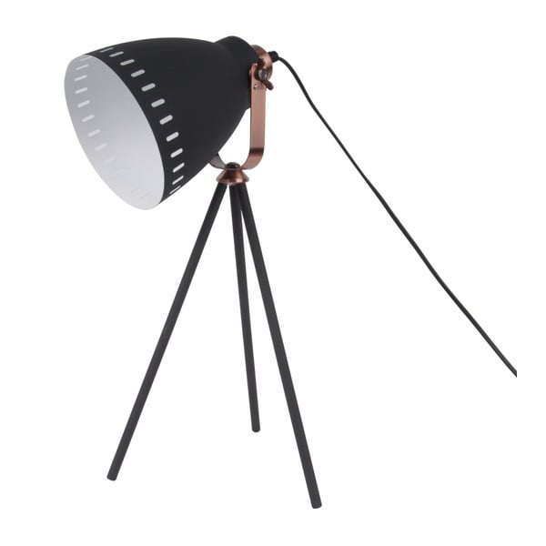 Crna stolna lampa s detaljima u bakru Leitmotiv Mingle