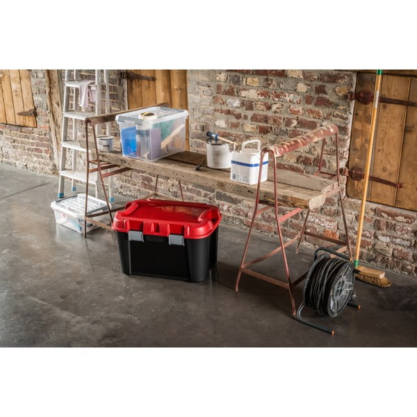 Crvena/crna plastična kutija za pohranu s poklopcem 59x39,5x36 cm Totem – Curver-image-1