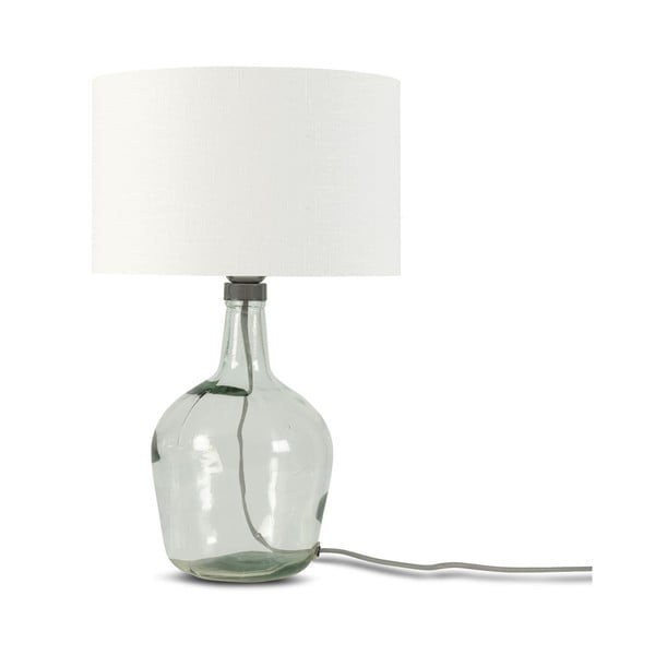 Stolna lampa s bijelim sjenilom i konstrukcijom od recikliranog stakla Good &amp; Mojo Murano, ⌀ 30 cm